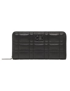 Голям дамски портфейл Calvin Klein Re-Lock Quilt Z/A Wallet Lg K60K609912 BAX