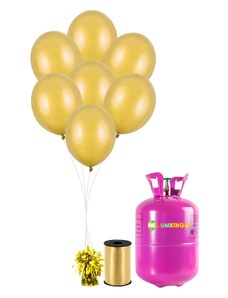 HeliumKing Хелиев парти комплект със златисти балони 30 бр.
