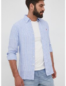 Ленена риза Polo Ralph Lauren мъжка със стандартна кройка с яка копче 710873446001