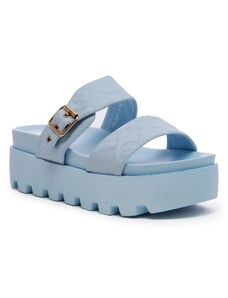 Obuvnazona Сини дамски чехли на дебела подметка 7197-10 blue