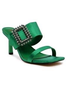 Obuvnazona Зелени дамски чехли на ток XY23 green
