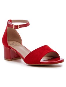 Obuvnazona Червени дамски сандали на ток Q0-1648 red