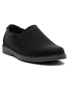 Obuvnazona Черни мъжки перфорирани обувки без връзки L5016-1