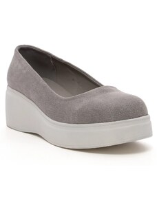 Obuvnazona Сиви дамски обувки на дебела подметка NS395 grey