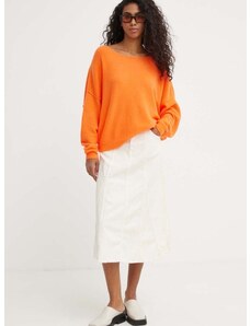 Пуловер с вълна American Vintage дамски в оранжево от лека материя