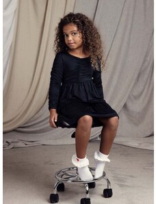 Детска рокля Mini Rodini в черно къса разкроена