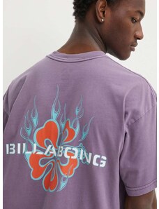 Памучна тениска Billabong Paradise в лилаво с принт ABYZT02309