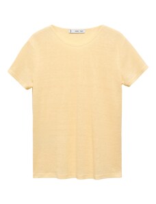 MANGO Тениска 'LENO' жълт меланж