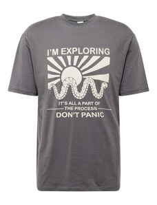 Springfield Тениска 'RECONSIDER' сиво-бежово / сив меланж