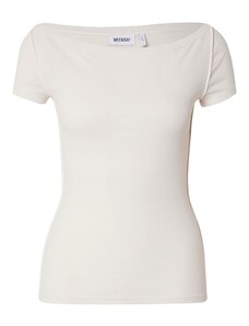 WEEKDAY Тениска 'Brita' мръсно бяло