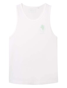 TOM TAILOR DENIM Тениска зелено / бяло