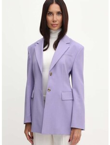 Вълнено сако BOSS в лилаво с едно копче с изчистен дизайн 50518411