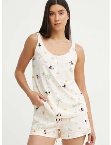 Памучна пижама women'secret Mickey в бежово от памук 3137654