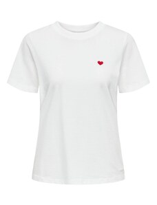 JDY Тениска 'JDYPISA' червено / бяло