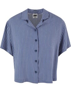 Urban Classics Блуза 'Resort' синьо / бяло