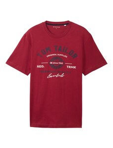 TOM TAILOR Тениска нейви синьо / тъмночервено / бяло