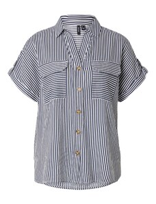 VERO MODA Блуза 'VMBUMPY' нейви синьо / бяло