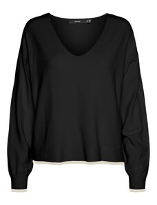 VERO MODA Пуловер 'VMBreeze' бежово / черно