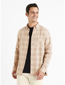 МЪЖЕ Celio Бежова карирана фланелена риза Celio Canewto Bezhov