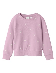 NAME IT Суичър 'NMFValba' бледорозово / мръсно бяло