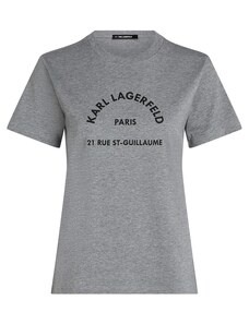 Karl Lagerfeld Тениска 'Rue St-Guillaume' сив меланж / черно
