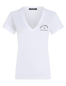 Karl Lagerfeld Тениска 'Rue St-Guillaume' черно / бяло