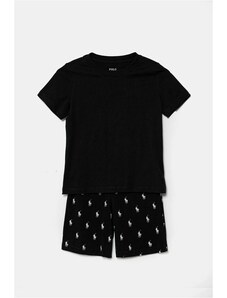 Детска памучна пижама Polo Ralph Lauren в черно с десен 9P0250