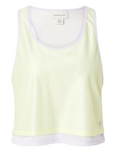 Calvin Klein Jeans Топ 'PRIDE' пастелно зелено / бяло