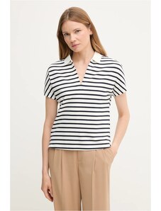 Тениска с яка Tommy Hilfiger дамска в бяло WW0WW46512