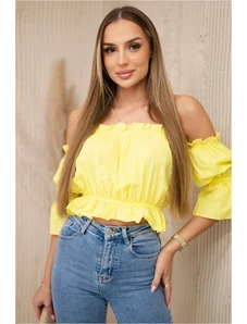 Kesi Yellow blouse over the shoulder