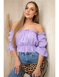 Kesi Purple blouse over the shoulder