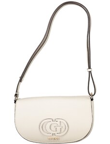 GUESS Sarita Schultertasche Stone - Kleine Top Zip Tasche, Cremefarben, Mit Abnehmbarem Schulterriemen, Stylisch & Elegant