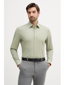 Риза BOSS в черно с кройка по тялото с класическа яка 50469345