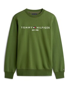 TOMMY HILFIGER Суичър зелено / бяло