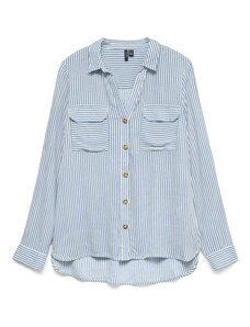 VERO MODA Блуза 'VMBumpy' кралско синьо / бяло