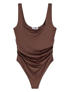 Bershka Блуза боди кафяво