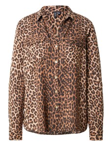 VERO MODA Блуза 'VMBUMPY' кафяво / светлокафяво / тъмнокафяво