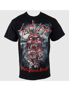 Тениска метална мъжки Slayer - свят Painted Кръв Череп - ROCK OFF - SLAYTEE09MB