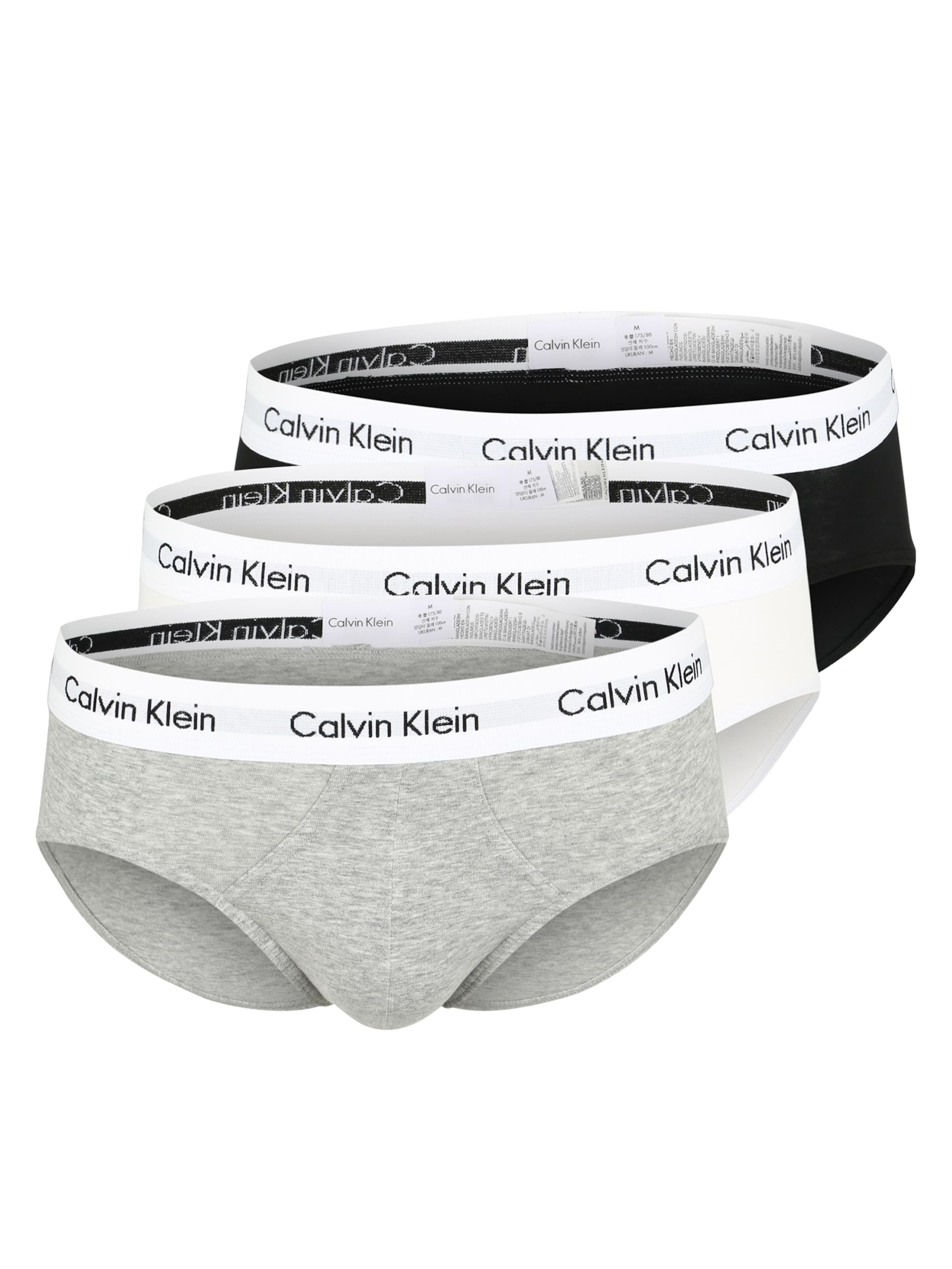 Calvin Klein Underwear Слип сив меланж / черно / бяло