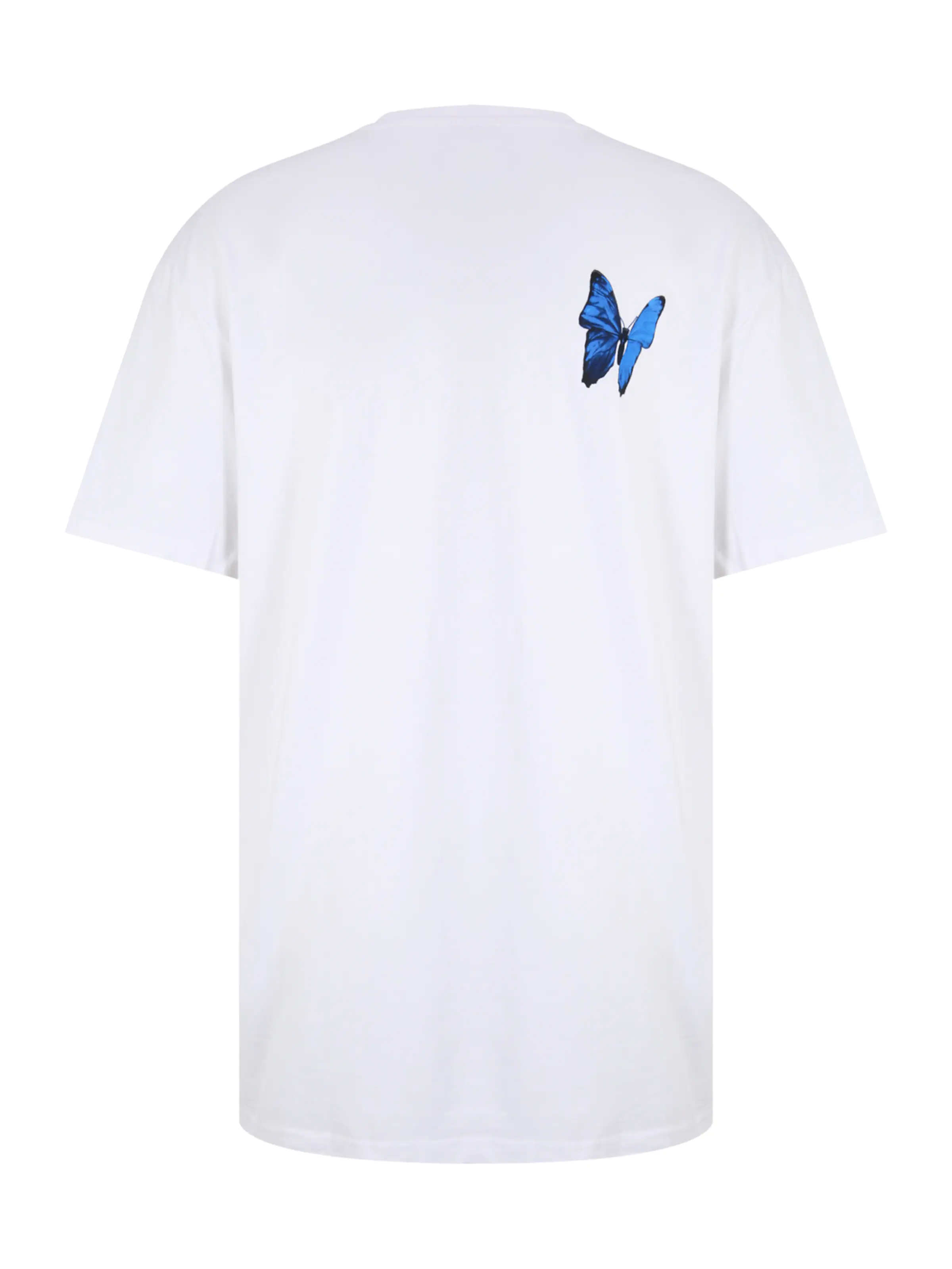 MT Upscale Тениска 'Le Papillon' телесен цвят / кралско синьо / черно / бяло