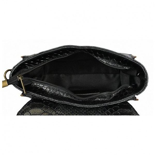 DELIS Дамска чанта Nita GT696, естествена кожа, черна