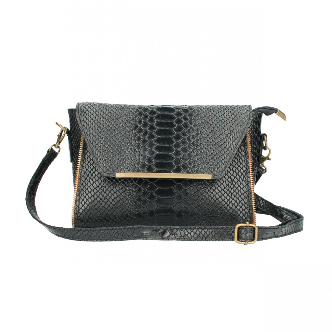 DELIS Дамска чанта Nita GT696, естествена кожа, черна