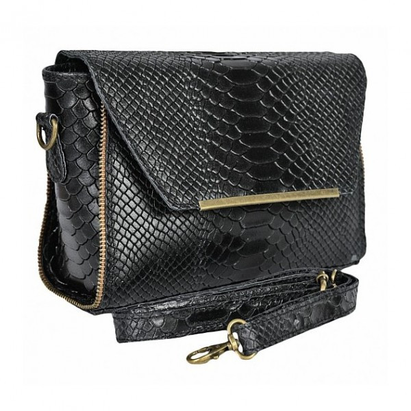 DELIS Дамска чанта Nita GT696, естествена кожа, черна