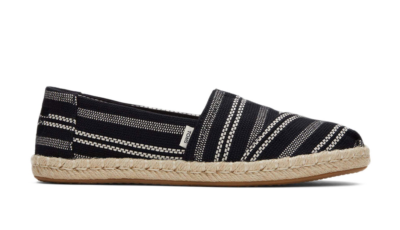Toms Alpargata Rope Black Global Stripe Wmns Жени - Спортни обувки Toms - Черен - 10017852-4