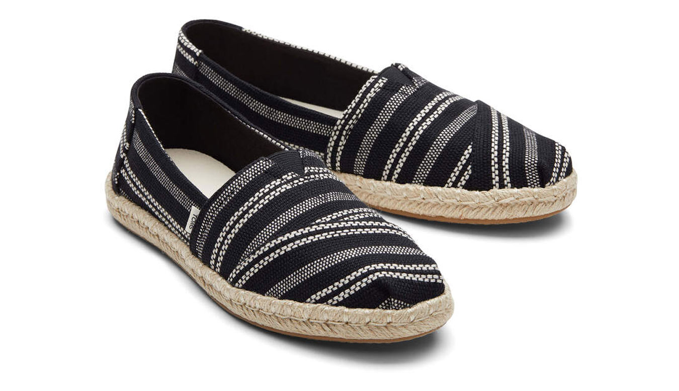Toms Alpargata Rope Black Global Stripe Wmns Жени - Спортни обувки Toms - Черен - 10017852-4
