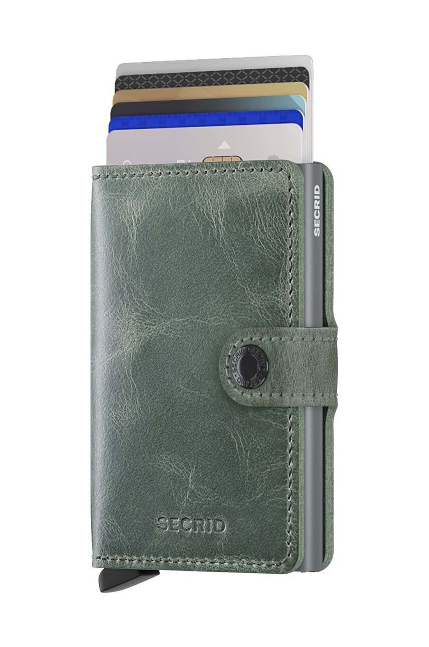Кожен портфейл Secrid Miniwallet Vintage Sage в зелено