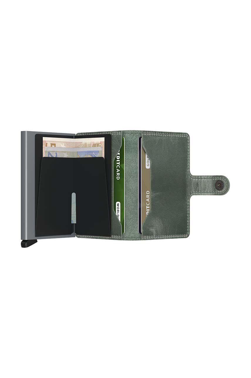 Кожен портфейл Secrid Miniwallet Vintage Sage в зелено