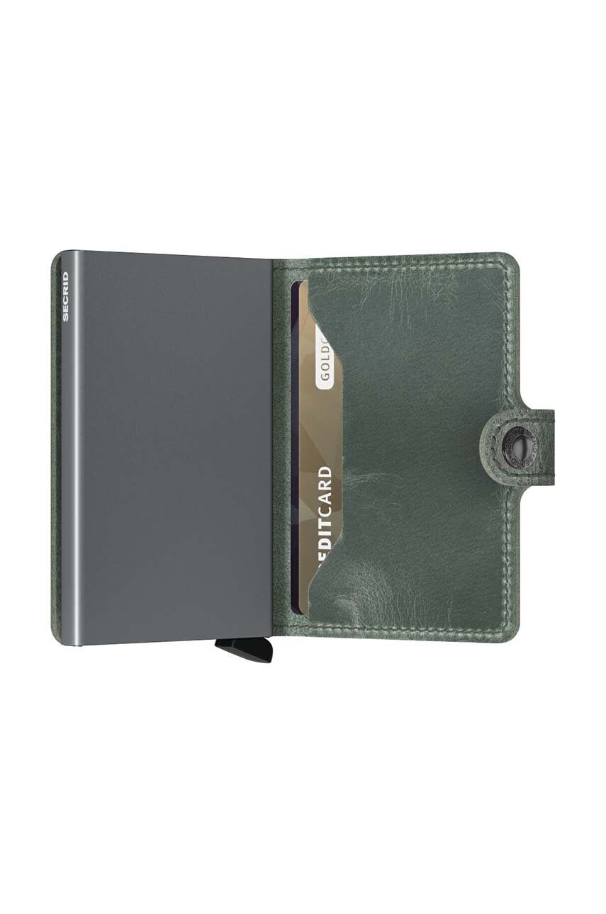 Кожен портфейл Secrid Miniwallet Vintage Sage в зелено
