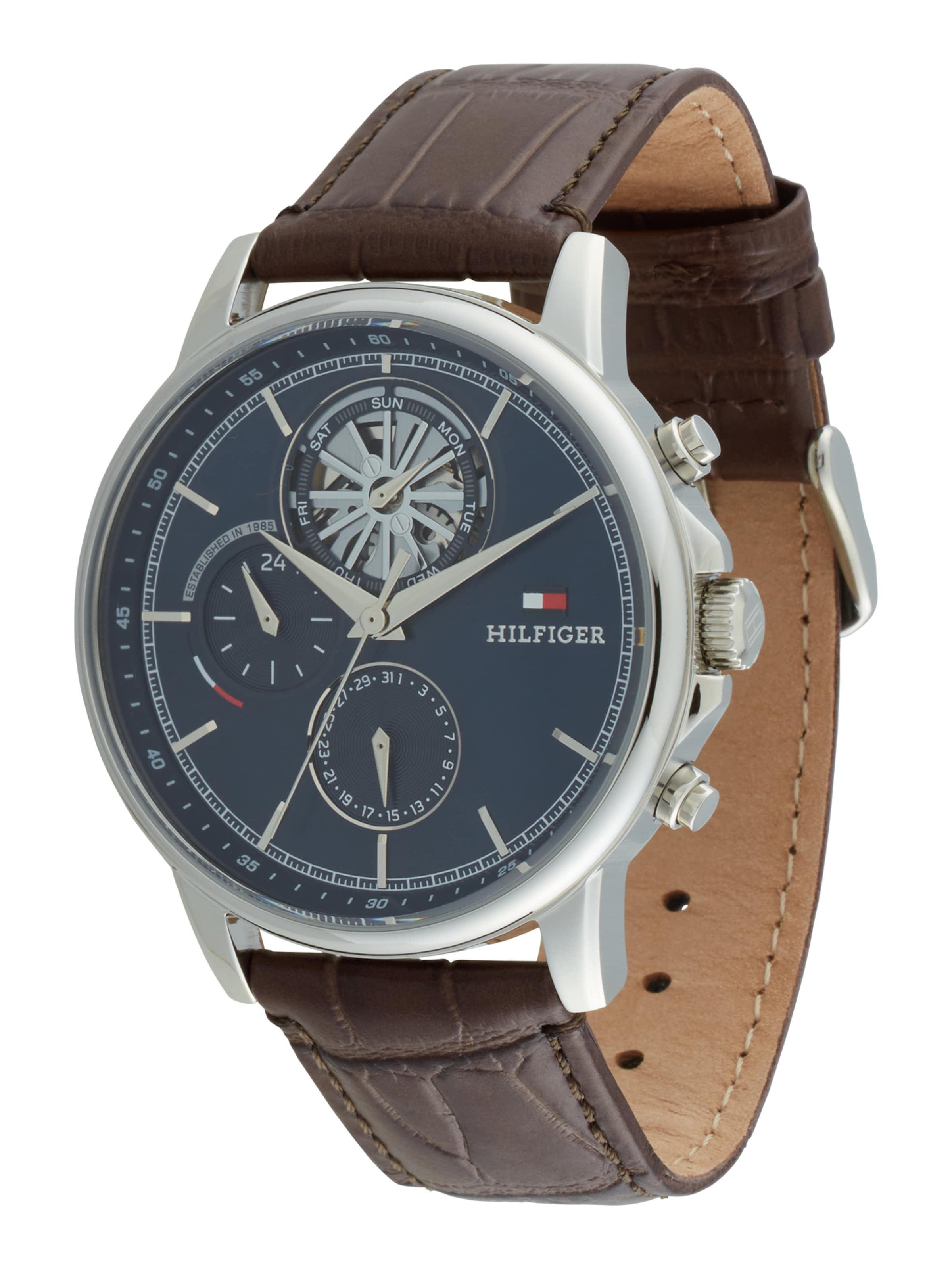 TOMMY HILFIGER Аналогов часовник 'STEWART' тъмносиньо / сребърно