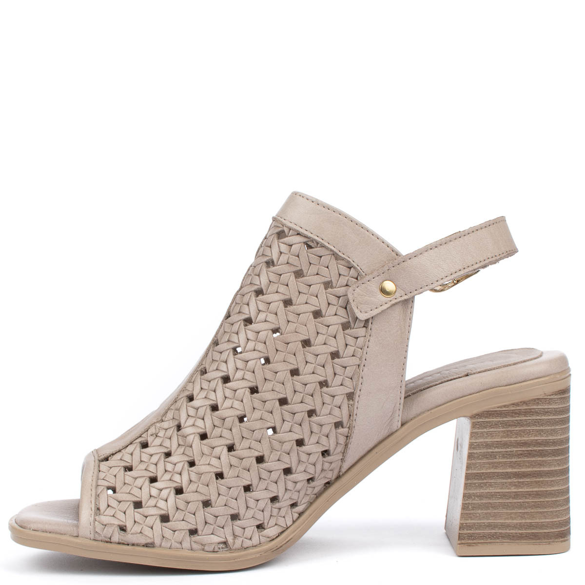 Бежови дамски сандали от естествена кожа